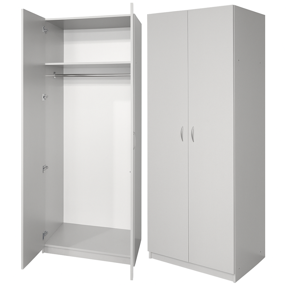 2-дверна шафа для одягу з овальною внутрішньою штангою, закрита з полицею, ЛЕЛЕКА, 802х519х1816 мм.